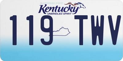 KY license plate 119TWV