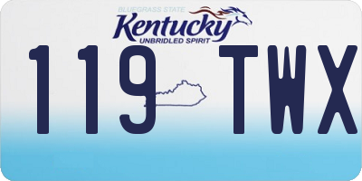 KY license plate 119TWX