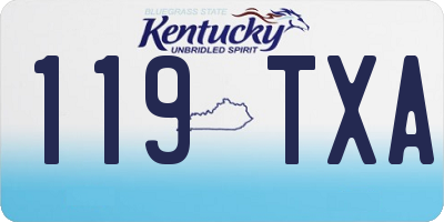 KY license plate 119TXA