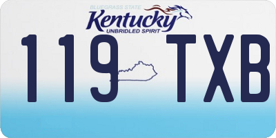 KY license plate 119TXB