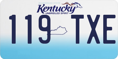 KY license plate 119TXE
