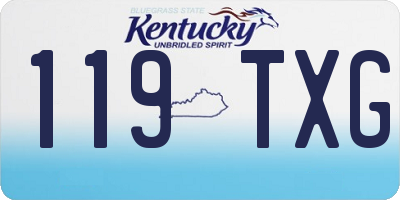 KY license plate 119TXG