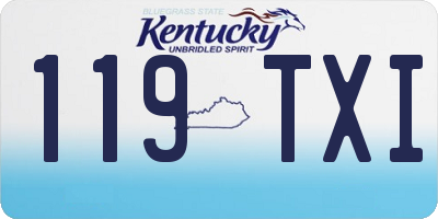 KY license plate 119TXI