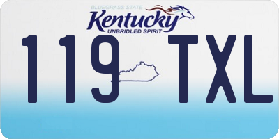KY license plate 119TXL