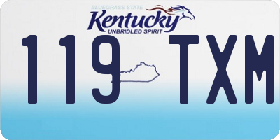 KY license plate 119TXM