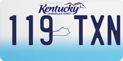 KY license plate 119TXN