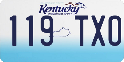 KY license plate 119TXO