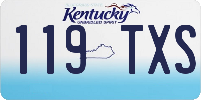 KY license plate 119TXS