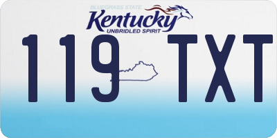 KY license plate 119TXT