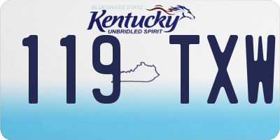 KY license plate 119TXW