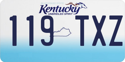 KY license plate 119TXZ