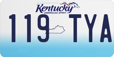 KY license plate 119TYA