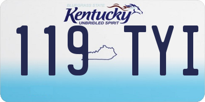 KY license plate 119TYI