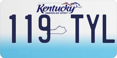 KY license plate 119TYL