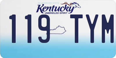 KY license plate 119TYM