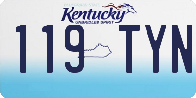 KY license plate 119TYN