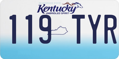 KY license plate 119TYR