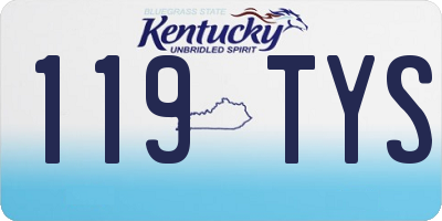 KY license plate 119TYS