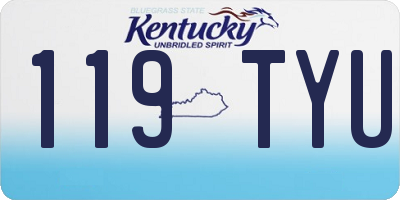 KY license plate 119TYU