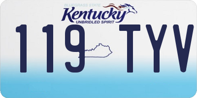 KY license plate 119TYV