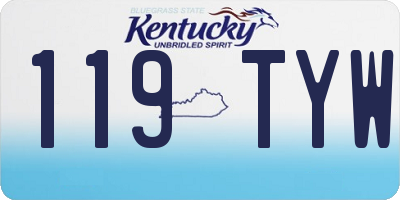KY license plate 119TYW