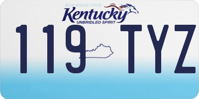 KY license plate 119TYZ