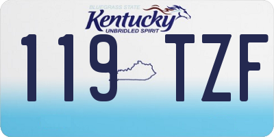 KY license plate 119TZF