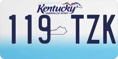 KY license plate 119TZK