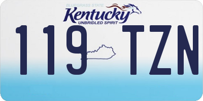 KY license plate 119TZN