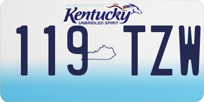 KY license plate 119TZW
