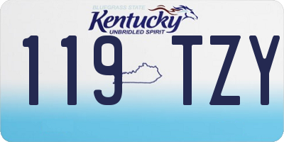 KY license plate 119TZY