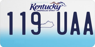 KY license plate 119UAA