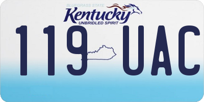 KY license plate 119UAC