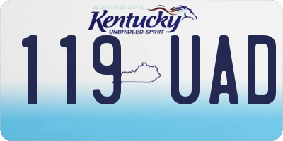 KY license plate 119UAD
