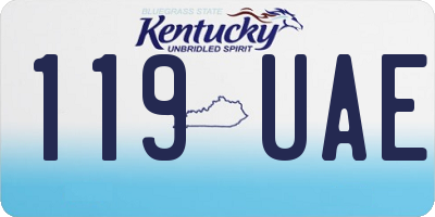 KY license plate 119UAE