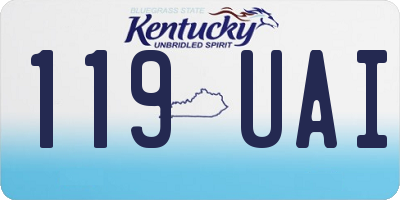 KY license plate 119UAI