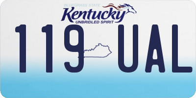 KY license plate 119UAL