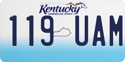 KY license plate 119UAM
