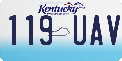 KY license plate 119UAV