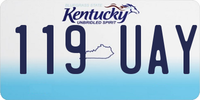KY license plate 119UAY