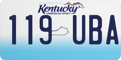 KY license plate 119UBA