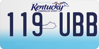 KY license plate 119UBB