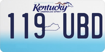 KY license plate 119UBD