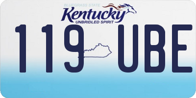 KY license plate 119UBE