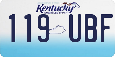 KY license plate 119UBF
