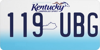 KY license plate 119UBG