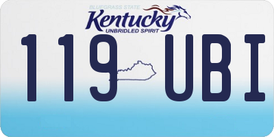 KY license plate 119UBI
