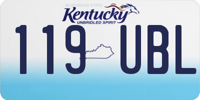 KY license plate 119UBL