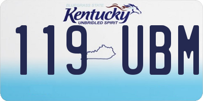 KY license plate 119UBM