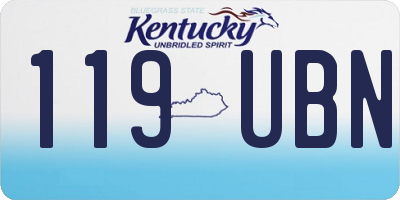 KY license plate 119UBN